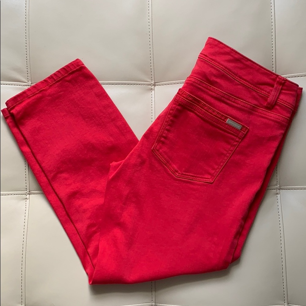 White House Black Market Red Ankle Jeans